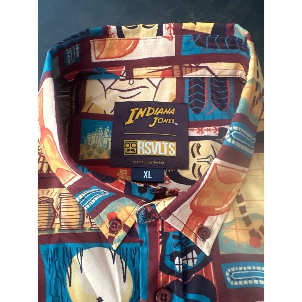 RSVLTS Indiana Jones Choose Wisely KUNUFLEX Short Sleeve Shirt Mens XL Multi